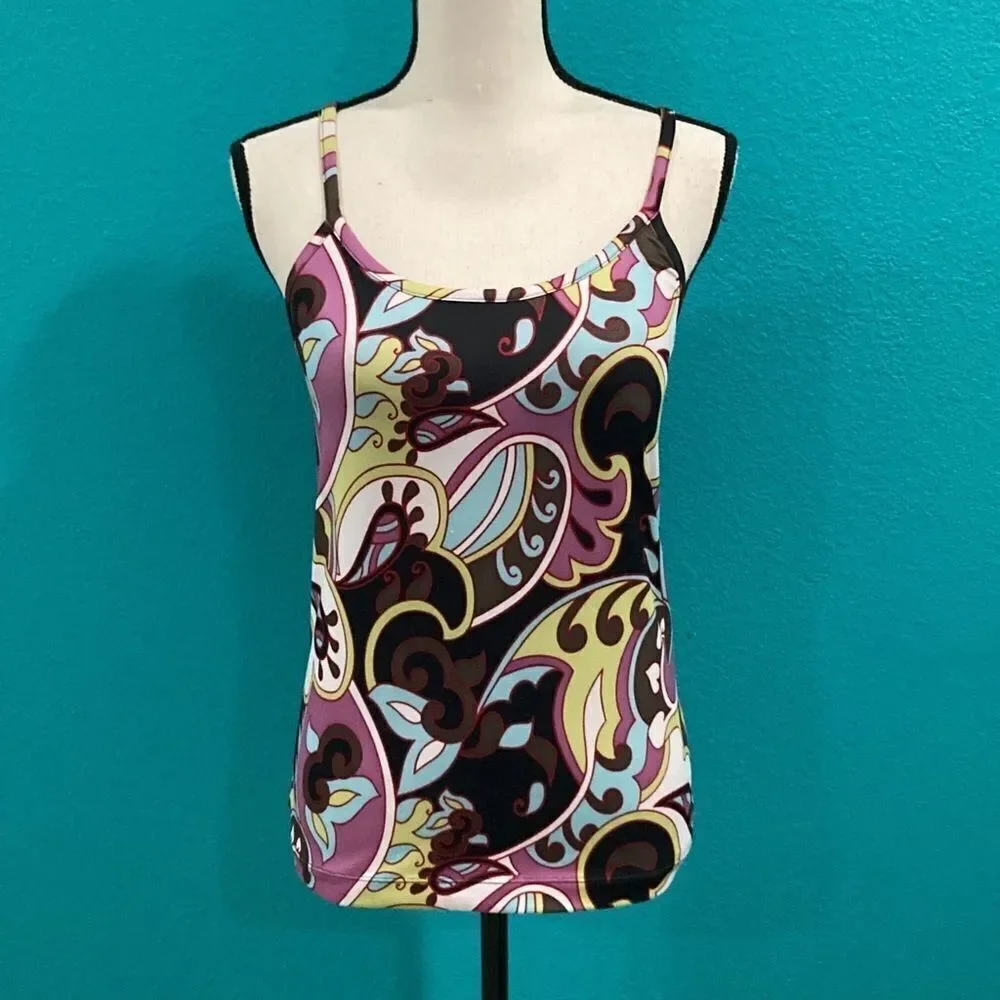 EXCELLENT CONDITION WOMEN’S SIZE 36B ATHLETA PAISLEY SWIM TANKINI TOP